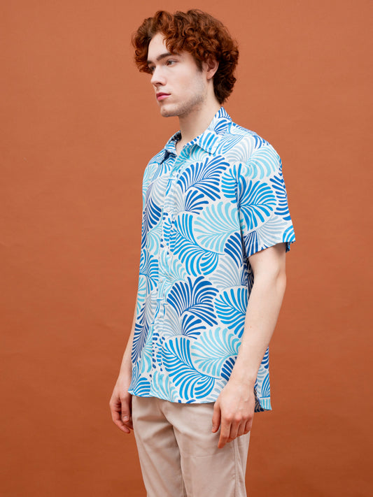 Mario Shirt – Coastal Palm – Blue