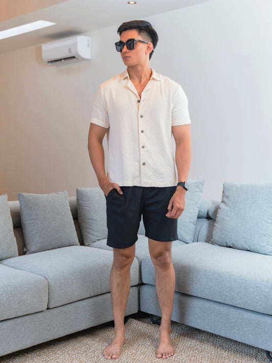 Franco Shirt – Linen Texture – Off White